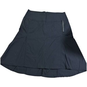 Royal Robbins Black Discovery Stride Pocket Utility Skirt Women Size 8 Stretch